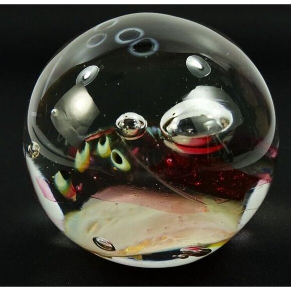 Ione Thorkelsson Signed Art Glass Paperweight 1995 Canadian Studio Abstract - Picture 8 of 16